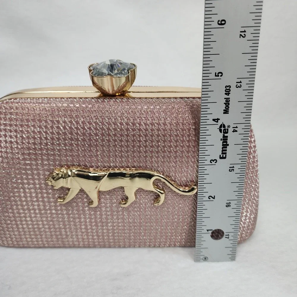 Sabyasachi Bag Womens Gift For Her Evening Rose Gold Detachable Strap Clutch